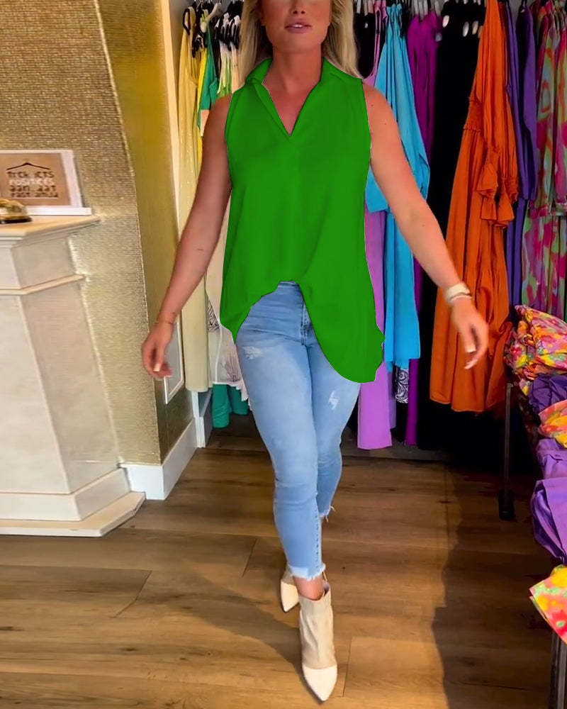Laluna® Sleeveless top with ruffles and laps 11