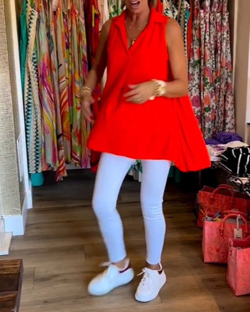 Laluna® Sleeveless top with ruffles and laps 13