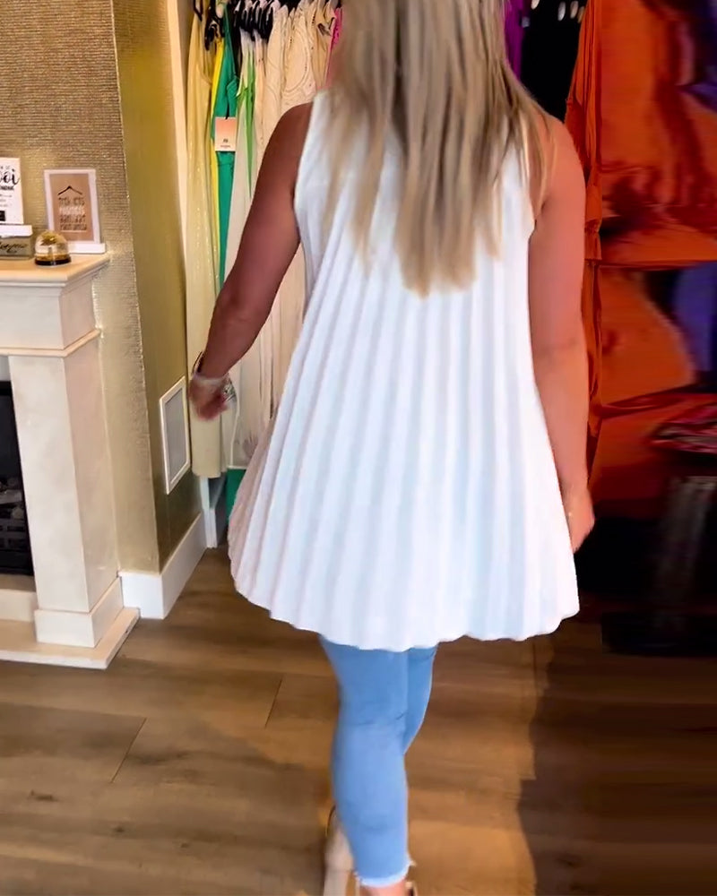 Laluna® Sleeveless top with ruffles and laps 3