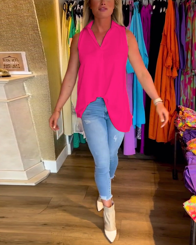 Laluna® Sleeveless top with ruffles and laps 9