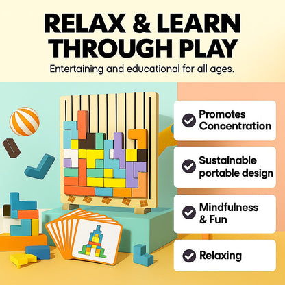 Relaxing Wood Stacking Game to Promote Concentration and Fine Motor Skills