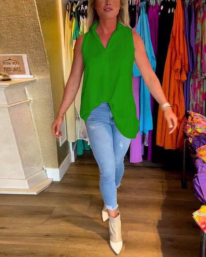 Laluna® Sleeveless top with ruffles and laps 11