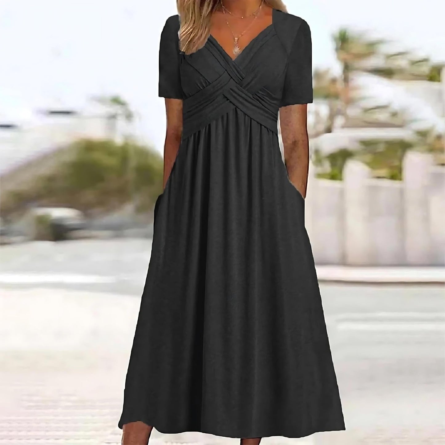 Carmen | Midi Dress with Belly Coverage
