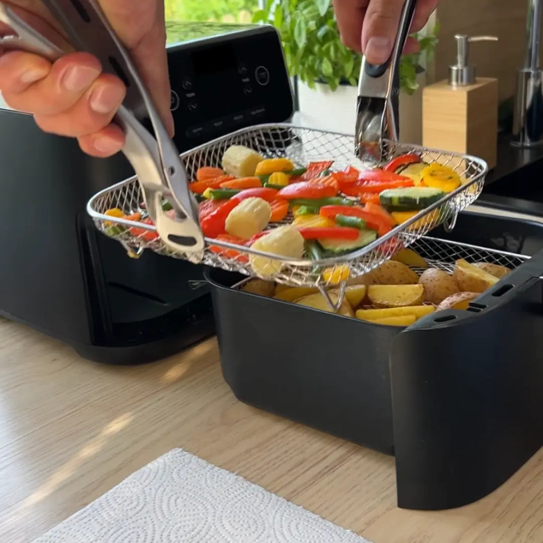 Stackable baskets for hot air fryers - more space, perfect cooking results 1